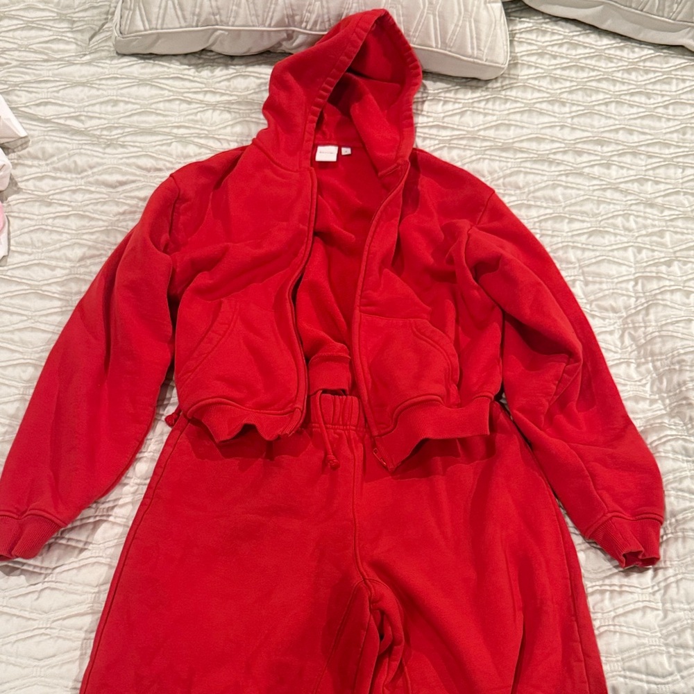 Women's Vibrant Red Tracksuit Set